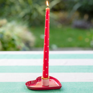 Enamel Heart Shaped Candle Holder | Heart Decor