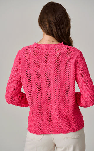 Luella Bibury Pink Cotton Open Weave Jumper