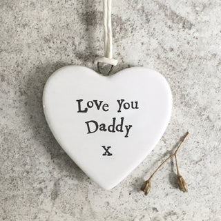 Hanging Porcelain heart-Love daddy