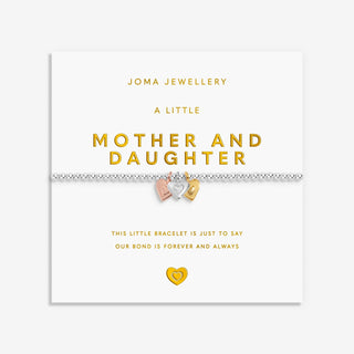 A LITTLE CHARMED MOMENTS | MOTHER AND DAUGHTER | Silver, Gold & Rose Gold Plated | Bracelet | 17.5cm stretch