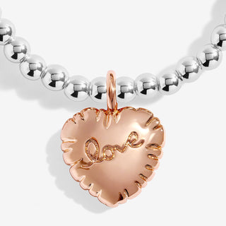 A LITTLE | BIRTHDAY LOVE | Silver & Rose Gold Plated | Bracelet | 17.5cm stretch