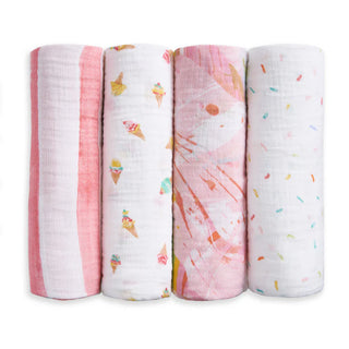 aden + anais
essentials cotton muslin swaddles 4 pack - ice cream