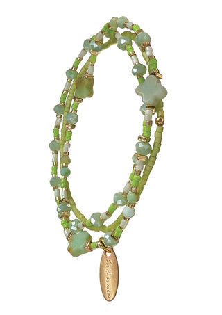 Trio of Fine Lines W/Maltese Cross Detail - Apple / Gold Bracelet