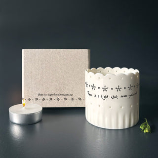 Scallop tea light holder-There is a light