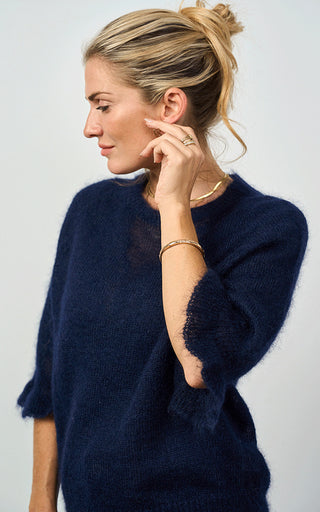 Luella Inverness Mohair Blend Fluted Sleeved Top