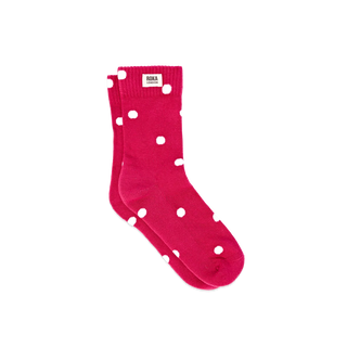 Roka Wimbledon Crew Socks in Granita Red Dot