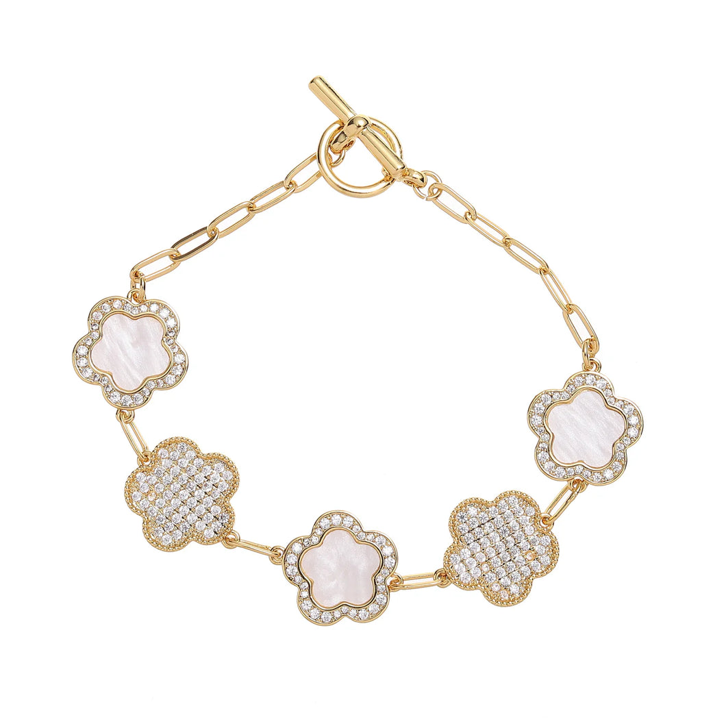 PARK LANE - GOLD PLATED BRACELET WITH CUBIC ZIRCONIA STONES