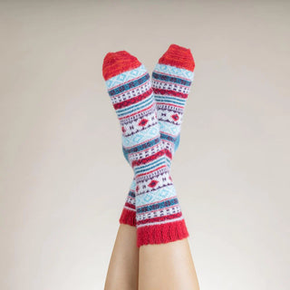Gemjar - Red White & Blue Coloured Wool Blend Socks