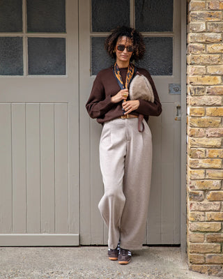 CHALK DEVON JUMPER | CHOCOLATE