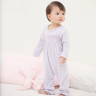 Alyssa Floral Print Handsmocked Pointelle BBG