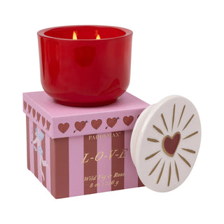 Charmed 8oz/226g Red Glass Candle with Heart Ceramic Lid - Wild Fig & Rose