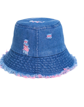 Bucket Hat Demin with Pink