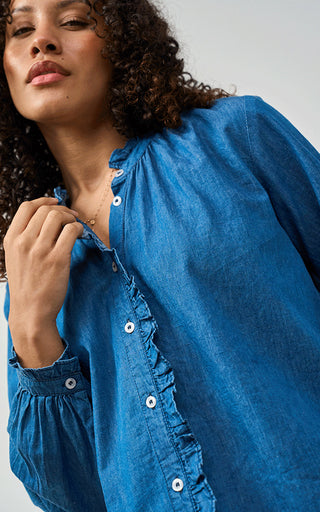Luella Brora Denim Blouse in Blue