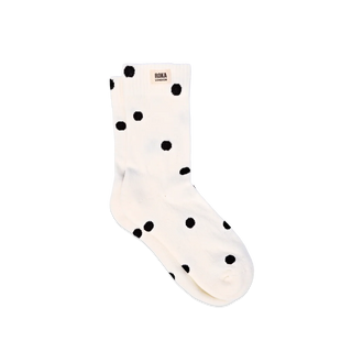 Roka Wimbledon Crew Socks in Marshmallow Dot