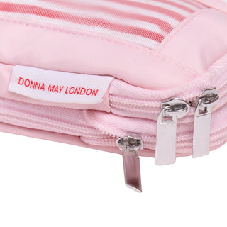 DONNA MAY - Set of 4 Compression Packing Cubes – Pink with Stripe Interior Design