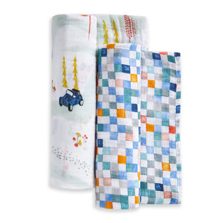 aden + anais
essentials cotton muslin swaddle 2 pack - vintage cars