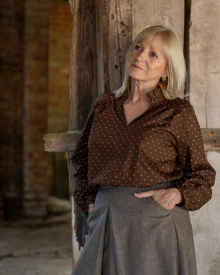 CHALK GRETA SHIRT | SPOT | BROWN