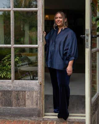 Chalk Poppy Shirt in  Navy