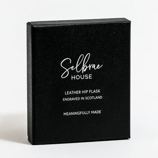 Selbrae House Leather Hip Flask - Golf