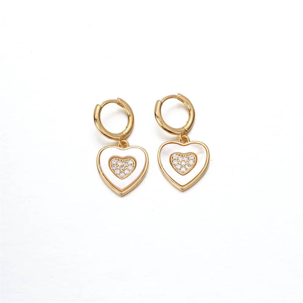 PARK LANE  GOLD PLATED EARRINGS WITH CUBIC ZIRCONIA STONES