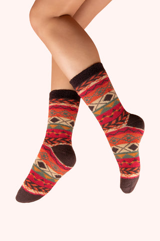 Powder - Cosy FairIsle Russet Cosy Socks