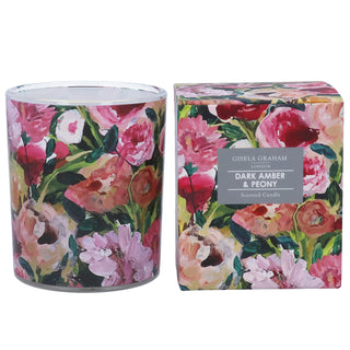 Painted Peonies Scented Boxed Candle Pot