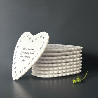 Heart scallop coaster-Welcome to