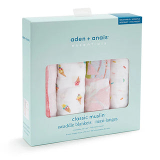 aden + anais
essentials cotton muslin swaddles 4 pack - ice cream
