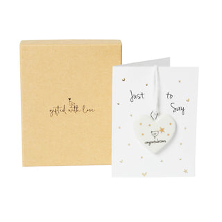 Boxed Ceramic Decoration - Congratulations