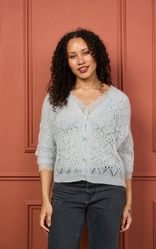 Luella Morven Mohair Blend Lace Knit Cardigan