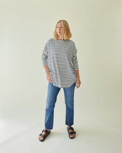 Load image into Gallery viewer, Chalk Bryony Longer Navy &amp; White Stripe Top
