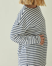 Load image into Gallery viewer, Chalk Bryony Longer Navy &amp; White Stripe Top
