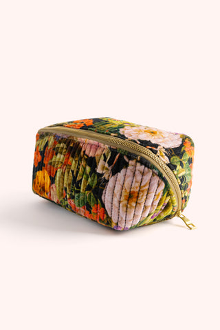 Powder - Quilted Make Up Bag - Midnight Posy
