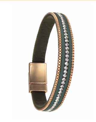 Sparkle Row W/BoxChain &  PU - Racing Green & Gold