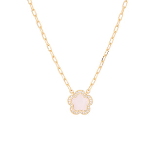 PARK LANE - GOLD PLATED CLOVER NECKLACE WITH ZIRCONIA STONES