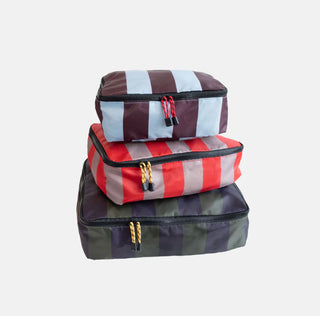 MULTI-STRIPE SET OF 3 HANDLE PACKING CUBES
