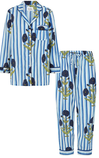 Luella Cotton Pyjama Set Printed Pattern Blue/Pale Blue