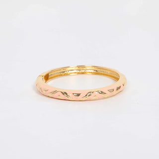 BANGLE HINGED ENAMEL DETAIL PINK