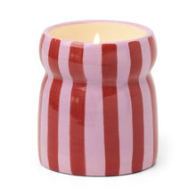 Load image into Gallery viewer, Cabana 6.5oz/184g Red/Pink Striped Ceramic Candle - Pink Peppermint
