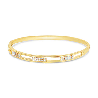 PARK LANE GOLD PLATED BANGLE WITH CUBIC ZIRCONIA STONES