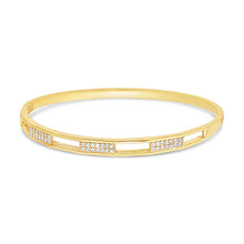 Load image into Gallery viewer, PARK LANE GOLD PLATED BANGLE WITH CUBIC ZIRCONIA STONES
