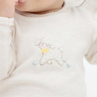 Albetta - Applique Lamb Beige Marl BBG 3-6 Mths