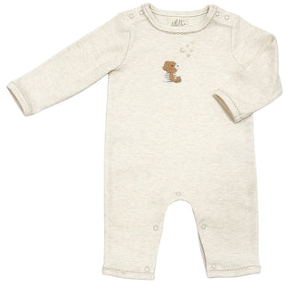 Albetta - Good Night Bear Applique Beige Marl BBG 3-6 Mths