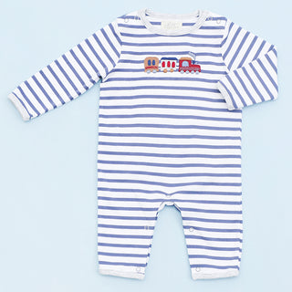 Albetta - Train Applique Blue Stripe BBG
