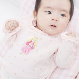 Albetta - Crochet Princess Gold Star Print Babygro