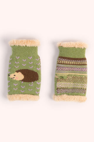Powder - Hedgehog Wrist Warmers- Sage