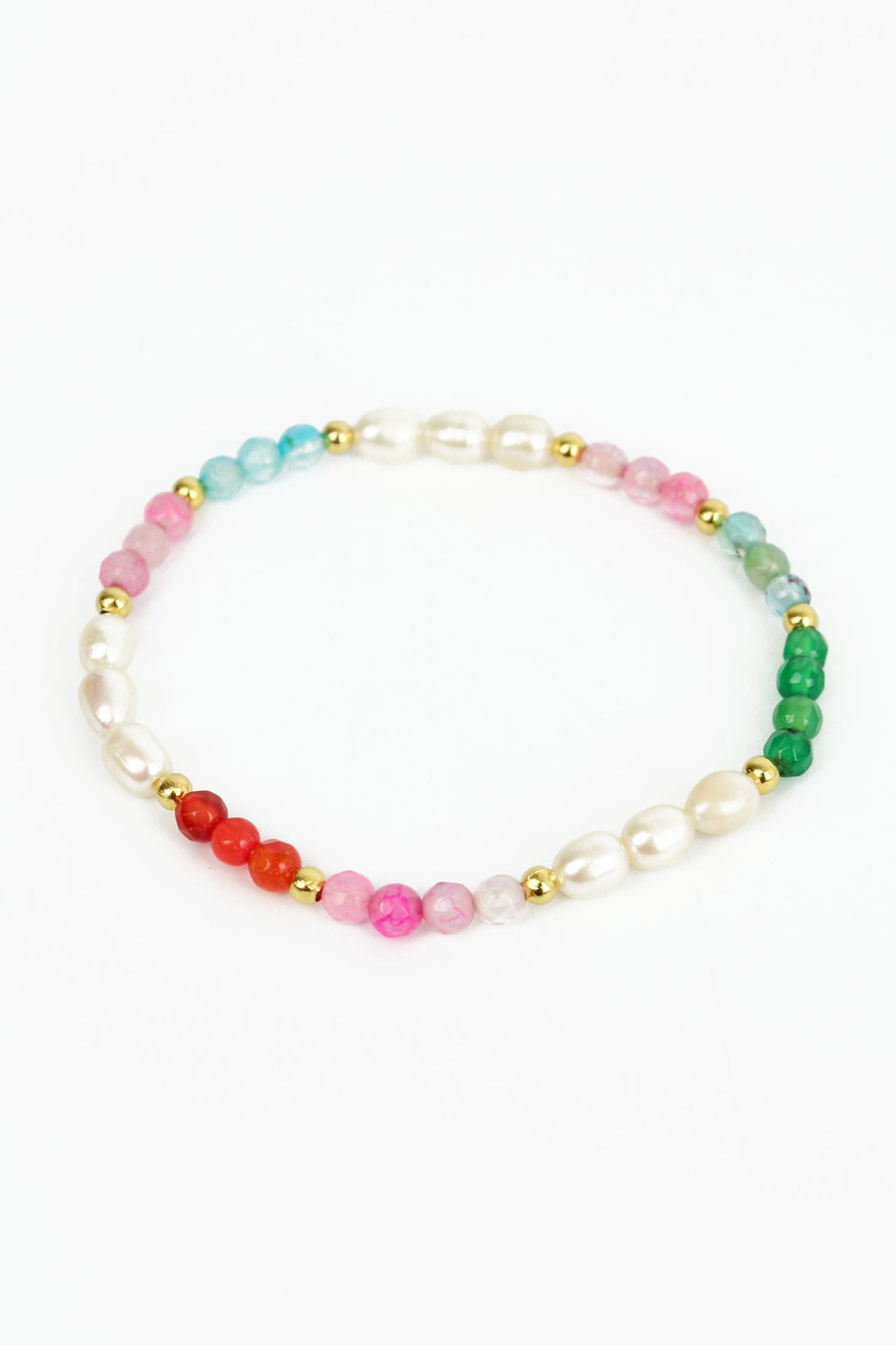 MY DORIS - PEARL AND RAINBOW BEAD BRACELET