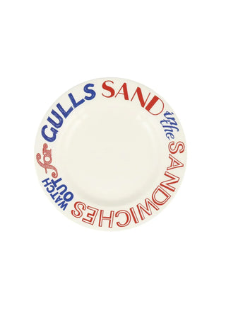Red & Blue Toast Medium Dinner Plate 8.5 Inch