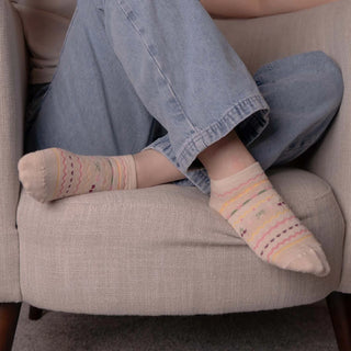 WOMENS COTTON CHERRY TRAINER SOCKS