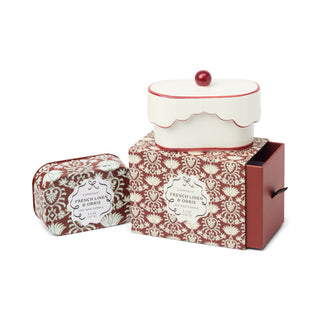 Paddywax Cherie 5.5oz/155g Ceramic Dish Candle - Red - French Linen & Orris